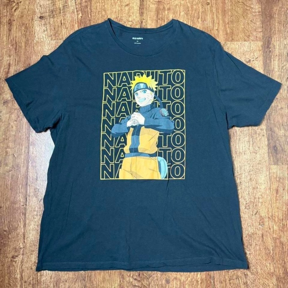 Naruto dark grey anime t-shirt, flaw on back, dark rectangle